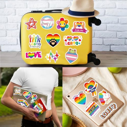 300 PCS Pride Stickers Bulk, Mixed All Kinds of LGBTQ+ Stickers for Trans Lesbian LGBTQ Bi, Gay Pride Accessories, Rainbow Stickers for Pride Month Decorations & Party Supplies(No Duplicates) - style: 300 PCS Pride Stickers