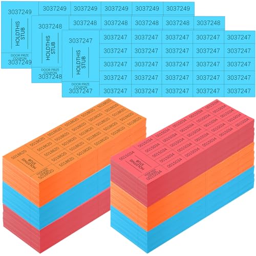 Kosiz 2000 Sheets Raffle Ticket 25 Bid Chinese Auction Tickets, Bright - color: Bright