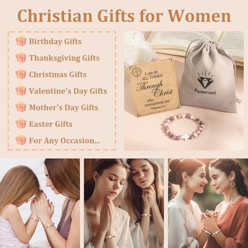 Christian Grandparents - Day Gifts for Women, Religious Cross Bracelet - color: I can do all things