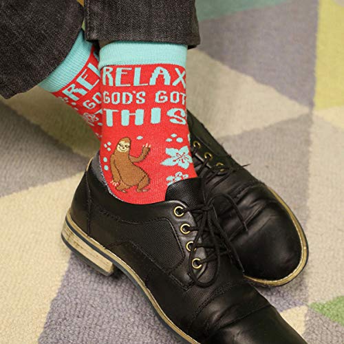 Kerusso Adult Socks, Christian Fun Socks, Novelty Socks, Cotton Blend Sock, One Size Fits Most - color: Red, Blue, and Brown