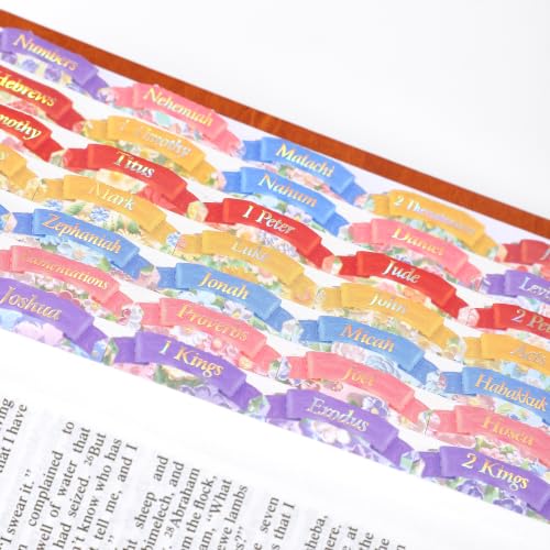 Bible Tabs for Women, 66 Large Print Laminated Bibles Chapters Index Tabs and 39 Blank Dividers Sticky Labels, Painted Flowers Bible Study Supplies, Journaling Accessories, Christian Gifts for Men - style: Painted Flowers