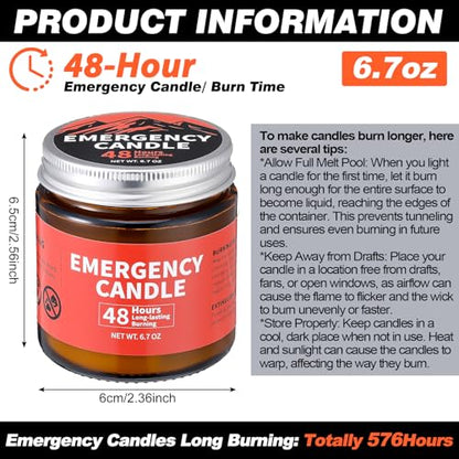 Chuarry 12 Pack Emergency Candles Long Burning 48 Hours Power Outage