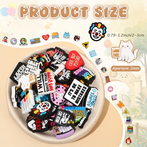 Tondiamo 60 Pcs Funny Silicone Focal Beads for Pens Bulk Sarcastic Humor Beads for Beadable Pen Keychain Jewelry Bracelet Making DIY Crafts - style: Funny