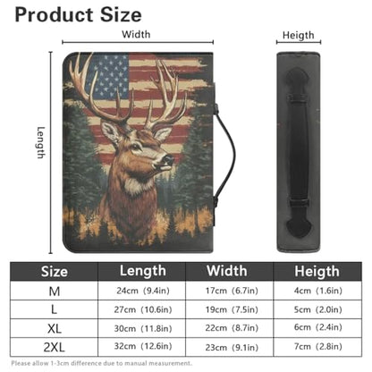 Bible Cover Case for Women Men Large Size Bible Holder with Bookmark Bible Carrying Case ladies Bible Bag,Size M-2XL - color: American Flag, size: X-Large