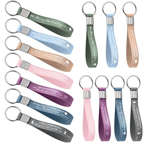 Sureio 21 Pcs Christian Keychains Church Gifts in Bulk