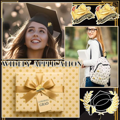 Riceshoot 12 Pcs 2026 Graduation Award Lapel Pins Bulk Academic Honors Enamel Award Lapel Pins Class of 2026 Gifts for Graduation - style: Leadership