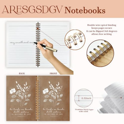 ARESGSDGV Floral Christian Gifts Journals for Women 5.5x8.3in - color: PSALM Brown