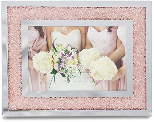 Pavilion Gift Company Glorious Occasions Pink Crystal Wedding Bridesmaids Picture Frame, 6" x 4", Peach - color: pink