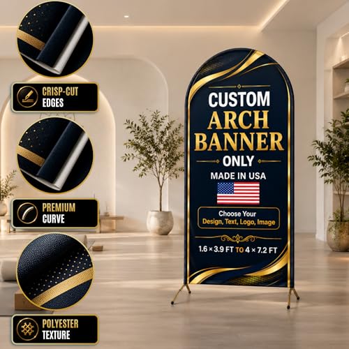 Custom Backdrop Arch Cover by BCB, 2-side Custom arch covers Printed in USA - color: Arc Banner