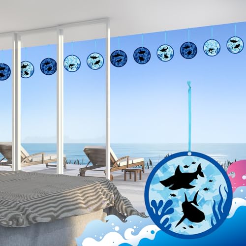 Motipuns 24 Sets Shark Craft Kits, DIY Ocean Hanging Ornaments Paper - style: Shark