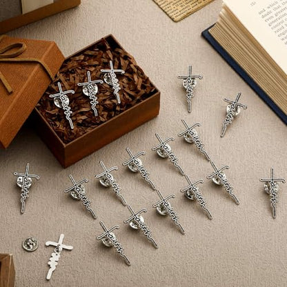 Landical Christmas Christian Faith Cross Pin Easter Jesus Brooch