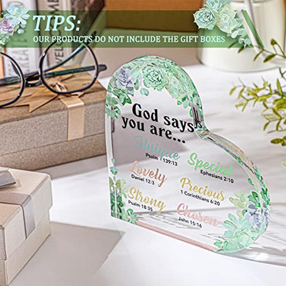 Chunful Christian Gift Women Heart Paperweight Scripture Decor, Flower - style: Flower