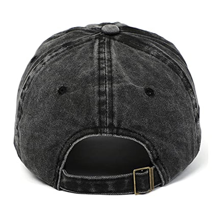Cross Embroidery Baseball Cap,Adjustable Structured Dad Hat for Men Women Sun Hat - color: Black Washed