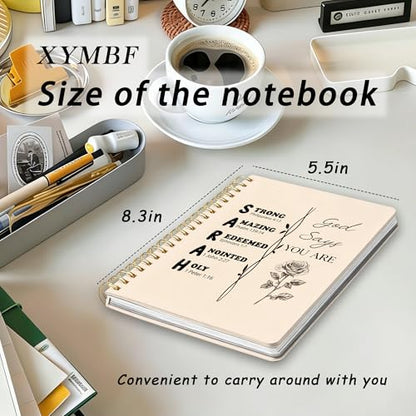 Inspirational Christian Notebook Journal, Positive Affirmation Bible Verse Notebooks for Work, God Says You Are Religious Journal, Hardcover Spiral Notebook 5.5x8.3 Inch - color: Color-1