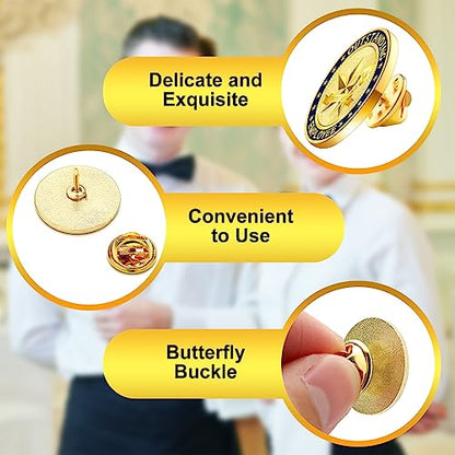 Lyrow 32 Pcs Employee Appreciation Lapel Pin 4/5 Inch Motivational Excellence Enamel Recognition Pins for Employee Staff Team Gift(Novel Color) - color: Novel Color