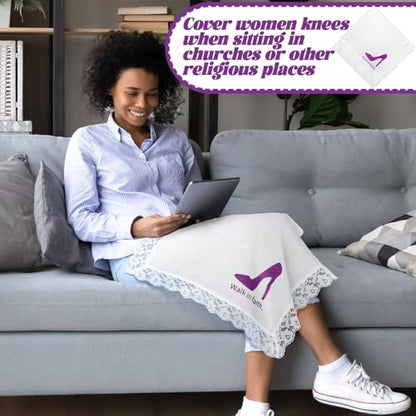 6 Pack 23'' Women Church Lap Scarf - color: White, style: Novel