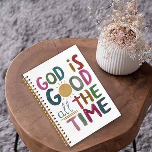 Christian Spiral Notebook Journal 5.5x8.3 Inch, God Is Good Bible Verse Notebooks for Note Taking, Prayer Scripture Journal for Woman, God Is Good Bible Hardcover Notebook - color: God is Good all THE TIME