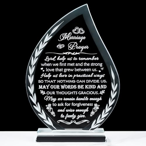 Wedding Gifts for Couples Newlyweds 2026 Unique Anniversary Marriage Prayer Christian Gift Glass Plaque, Bridal Shower Gifts for Bride, Mr and Mrs Engagement Decor