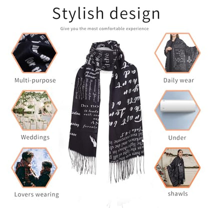 Prayer Shawl Christian Wrap Scarf For Women Prayer Scarves for Christian Scarf Gift - color: Black New
