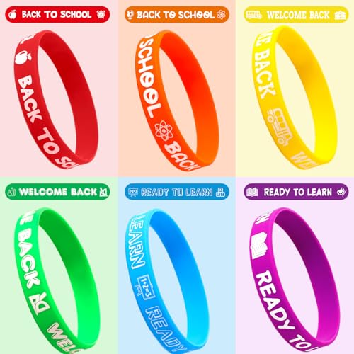 JUNEBRUSHS 42pcs Back to School Bracelets First Day of School Gifts - style: Back to School Style