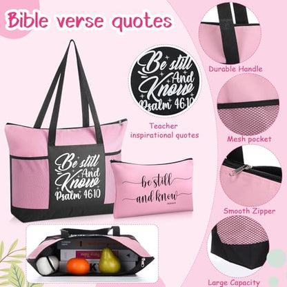 Shinylin 7 Pcs Christian Gift Set for Women Biblical Gifts Women Inspirational Presents Xmas Party Suit - color: Pink