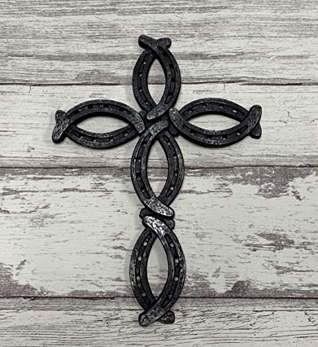 Deleon Collections Decorative Horseshoe Wall Cross - Rustic Spiritual Art Sculpture