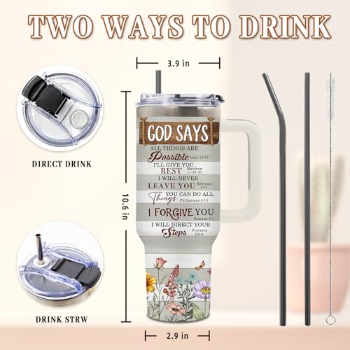 DUUV Christian Tumbler 40oz, Insulated Christian Gifts for Women - color: Inspiring God
