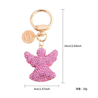 xuzhiyuan Rhinestone Guardian Angel Keychain - Sparkly Crystal Angel Charm Colorful Religious Purse/Bag Pendant for Women
