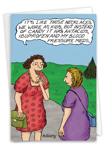 NobleWorks 1 Funny Get Well Card for Her Medicine Necklace C8710GWG - style: Medicine Necklace