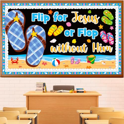 Christian Bulletin Board Set, Summer Theme Classroom Decorations