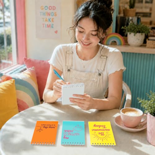 Sprial Notebooks with Pens Bulk, 48 Pack, 5.5 x 4.7 Inch, Bright - color: Bright Motivational Collection