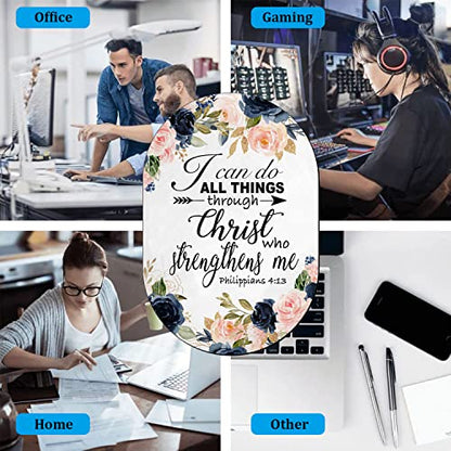 Personality Mouse Pad with Coaster Set, Bible Phil 4-13 Floral Fashion Design Mouse Pad Non-Slip Rubber Gaming Mouse pad Computer Laptop - color: Bible Phil 4-13 Floral