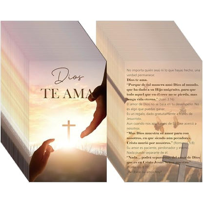 Spanish Gospel Tract Cards Dios Te Ama, Evangelism Bible Verse Cards - color: Dios Te Ama