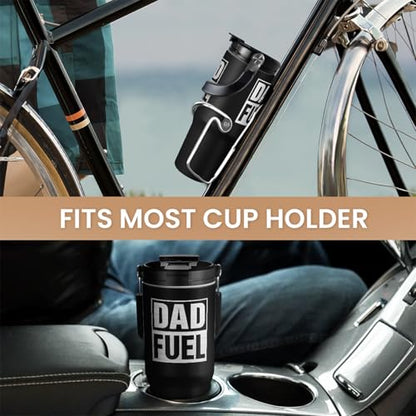 Dad Fuel Stainless Steel Insulated 30oz Tumbler with Carry Handle & Flip Straw Lid for Dad on Fathers Day, Birthday or Christmas - color: Dad 3