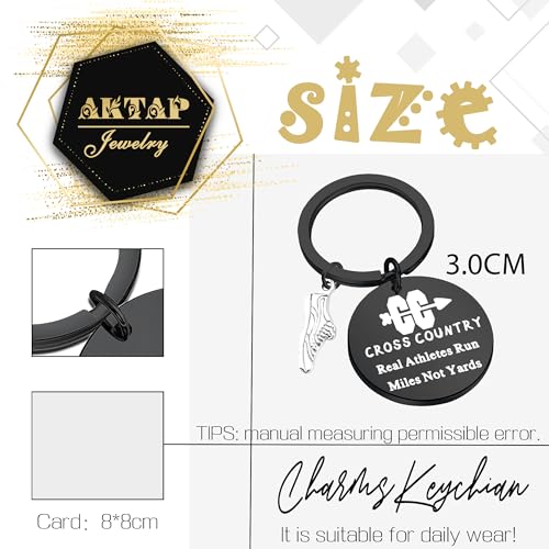 AKTAP Marathon Runners Gifts Cross Country Jewelry Fitness Exercise Gift - color: Cr-ss Cou-try Black K