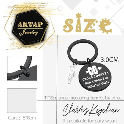 AKTAP Marathon Runners Gifts Cross Country Jewelry Fitness Exercise Gift - color: Cr-ss Cou-try Black K
