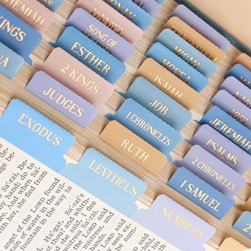 Bible Tabs, Impression Sunrise Theme, 66 Gold Foil + 39 Blank Labels - style: Gold Foil Sunrise