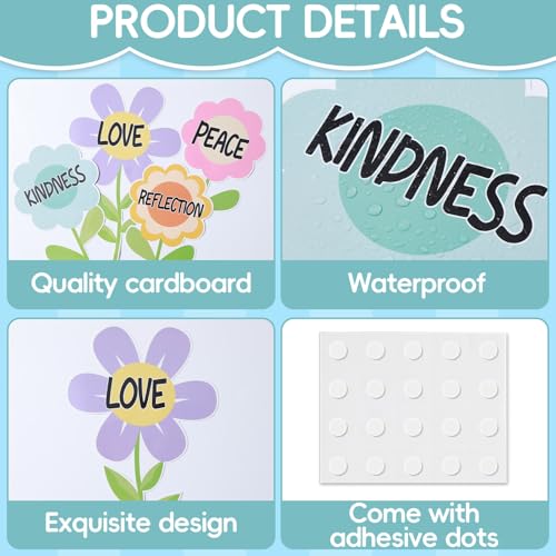 Christian Religious Bulletin Board Set Summer Floral Sunday School Classroom Decoration Positive Paper Fans 3D DIY We are Blooming for Jesus Cutouts for Church VBS Chalkboard Wall Prayer Board Decor - style: We are Blooming for Jesus