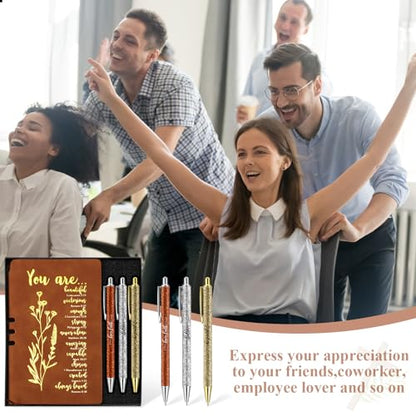 Affrolling 5 Pcs Christian Gifts for Women Church Religious Gifts A6 Bible Leather Notebook Pens with Box Prayer Journal for Men Bible Study Pastor's Wife Godmother Father(Brown) - color: Brown