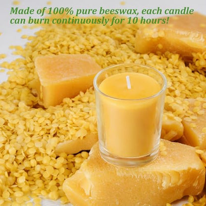6 Pack Clear Cup Filled Beewaxs 12-Hour Beeswax Prayers Candle,Long Burn,Burn Clean and Smokeless to Dreading Church Spa Diner Holidays Party - size: 6 Pack-12 Hour Burn