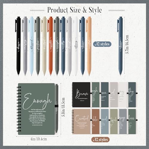 Kosiz 24 Sets Christian Notebook, Bible Study Prayer Pen, Boho - color: BOHO
