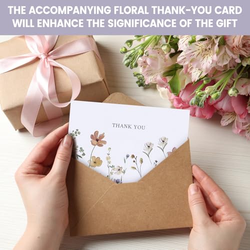 XXINMOH 102 PACK Floral Thank You Cards With Envelopes (4"x6") - Wildflower Blank Cards With Adhesive Envelopes & Matching Stickers for Wedding, Bridal Showers, Baby Showers, Birthday, All Occasion