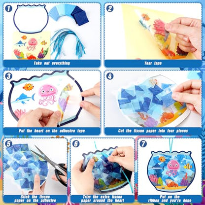 Eersida 32 Pcs Summer Suncatcher Craft Kit DIY Stained Glass - style: Summer