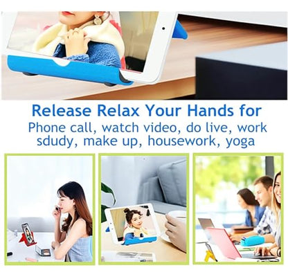 Cell Phone Stand 2 Pack, Desktop Holder for Phones & Tablets (2, Black+Blue) - color: Black+Blue
