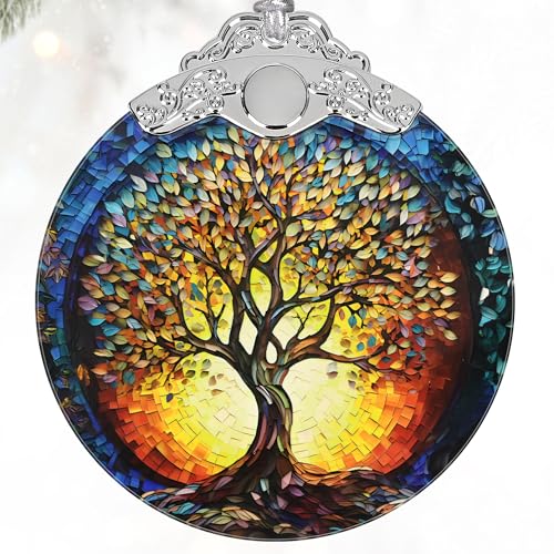 Stained Glass Ornaments, 2026 Christmas Ornament, Christmas Tree Ornament, Heirloom Keepsake, Gift Exchange, Gifts Idea - Tree of Life Decor - color: The Tree of Life