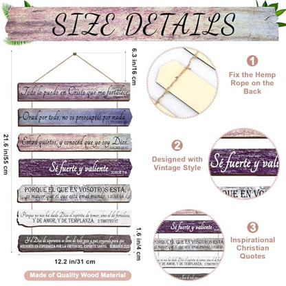 Yookeer 7 Tier Christian Wall Art Bible Verses Purple Spanish Style - color: Purple, style: Spanish Style