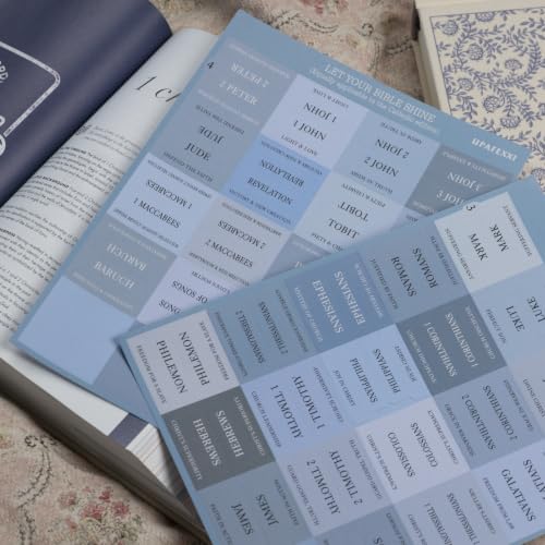 UPAFEXXI-Laminated Bible Tabs with Book Summaries, Bible Study Supplies - color: Summaries Blue2