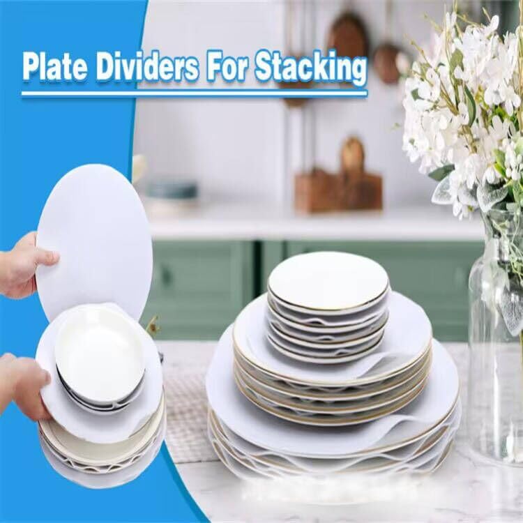 YYCRAFT 36 Felt Plate China Storage Dividers Protectors White Thick Premium Soft Round Felt Circles (10.5 Inch,White) - size: 10.5 Inch