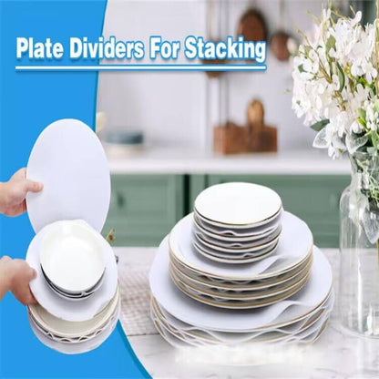 YYCRAFT 36 Felt Plate China Storage Dividers Protectors White Thick Premium Soft Round Felt Circles (10.5 Inch,White) - size: 10.5 Inch