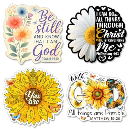 4 Pcs Christian Motivational Sticker for Women - Bible Verse Vinyl Stickers - color: Bible Verses 1